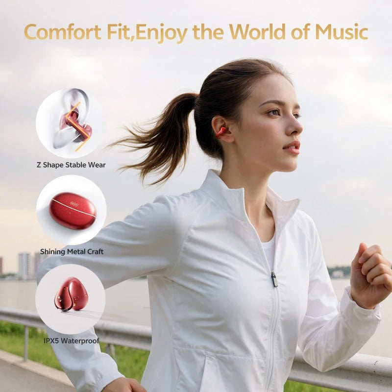 C30S Open Ear Wireless Earphones Hi-Res with LDAC Ear Clip Earbuds Bluetooth 6.0 Clip On OWS Sports Headphones 40Hrs