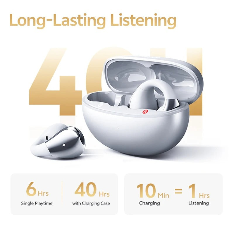 C30S Open Ear Wireless Earphones Hi-Res with LDAC Ear Clip Earbuds Bluetooth 6.0 Clip On OWS Sports Headphones 40Hrs