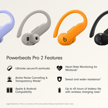 Beats Powerbeats Pro 2 - Wireless Noise Cancelling Workout Earbuds with Secure- Fit Earhooks(Refurbished)