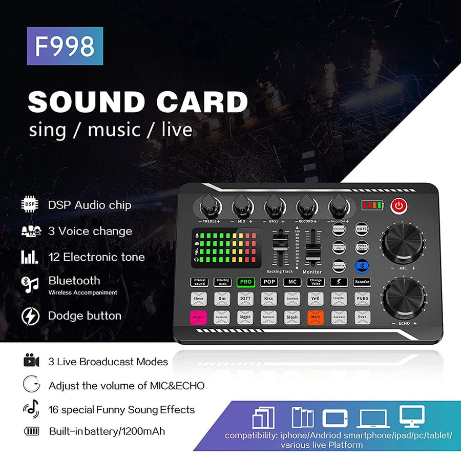 Lorvyo F998 Podcast Microphone and Sound Card Kit — product view 2