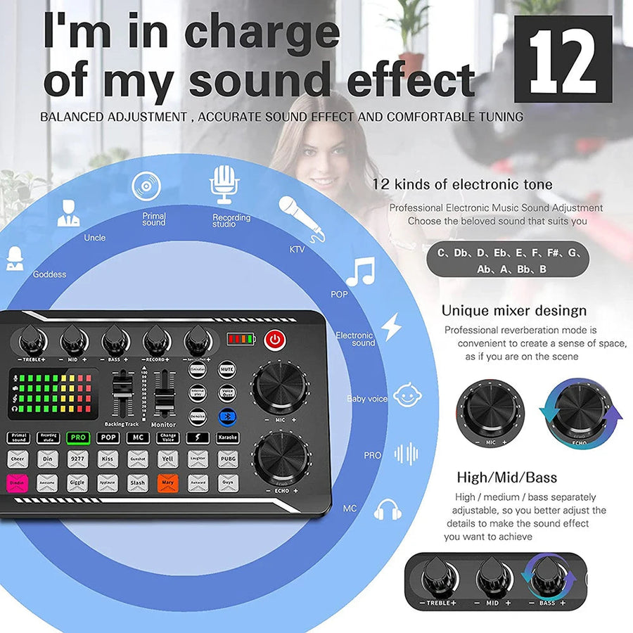 Lorvyo F998 Podcast Microphone and Sound Card Kit — product detail 4