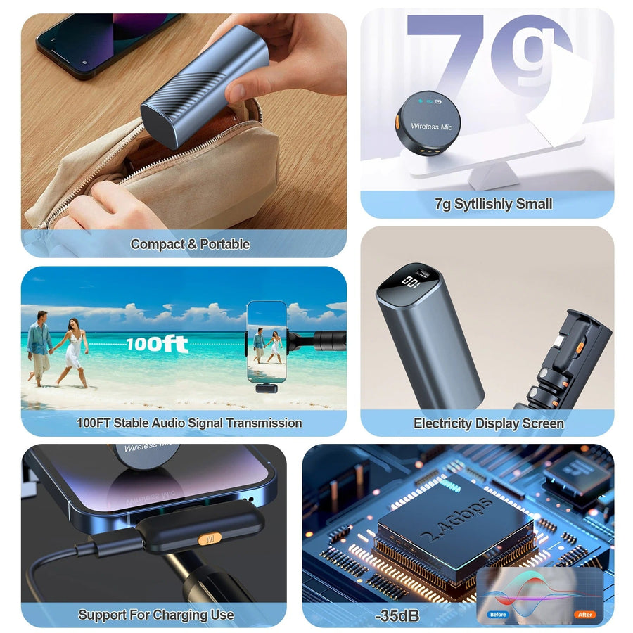 Lorvyo S53 Magnetic Wireless Microphone — product view 2